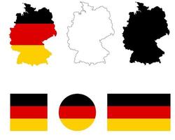 deutschland-flaggenkarten-symbolsatz vektor