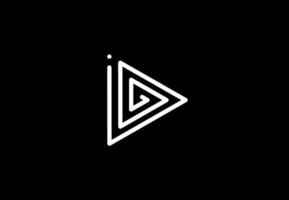 id di id anfangsbuchstabe logo isoliert auf schwarzem hintergrund vektor