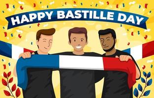 glad bastille dag koncept vektor