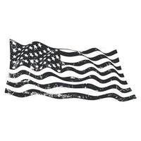 grunge monokrom flagga i Amerikas förenta stater. vektor
