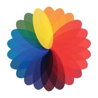 kreisförmige Palette aller Farben des Regenbogens auf weißem Hintergrund - Vektor