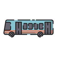 niedlicher blauer bus flacher designkarikatur für hemd, plakat, geschenkkarte, abdeckung, logo, aufkleber und ikone. vektor