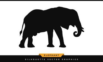 Elefanten-Silhouette. Silhouette Elefant, isoliert auf weißem Hintergrund. Schwarzes Elefantensymbol, großer Illustrationsvektor für Säugetiere, Laserschneidpfad. vektor