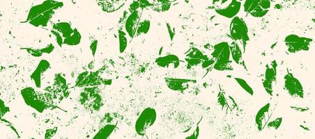 Blätter Muster mit Grunge-Textur. grüne Blattadern Muster Vektor Illustration.