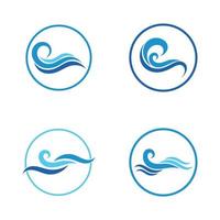 Wasserwelle, Wellenstrand-Vektor-Illustration-Design-Logo-Vorlage vektor