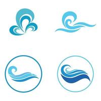 Wasserwelle, Wellenstrand-Vektor-Illustration-Design-Logo-Vorlage vektor