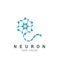 Neuron-Logo oder Nervenzellen-Logo-Design, Molekül-Logo-Illustrationsvorlagensymbol mit Vektorkonzept vektor