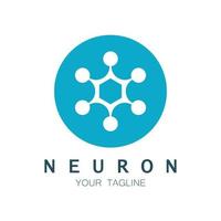 neuron logotyp eller nervcell logotyp design, molekyl logotyp illustration mall ikon med vektor koncept