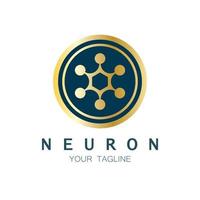 Neuron-Logo oder Nervenzellen-Logo-Design, Molekül-Logo-Illustrationsvorlagensymbol mit Vektorkonzept vektor