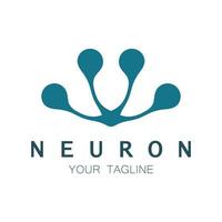 neuron logotyp eller nervcell logotyp design, molekyl logotyp illustration mall ikon med vektor koncept