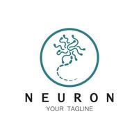 neuron logotyp eller nervcell logotyp design, molekyl logotyp illustration mall ikon med vektor koncept