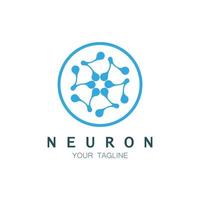 neuron logotyp eller nervcell logotyp design, molekyl logotyp illustration mall ikon med vektor koncept