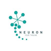 neuron logotyp eller nervcell logotyp design, molekyl logotyp illustration mall ikon med vektor koncept