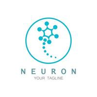 neuron logotyp eller nervcell logotyp design, molekyl logotyp illustration mall ikon med vektor koncept