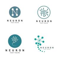 Neuron-Logo oder Nervenzellen-Logo-Design, Molekül-Logo-Illustrationsvorlagensymbol mit Vektorkonzept vektor