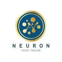 Neuron-Logo oder Nervenzellen-Logo-Design, Molekül-Logo-Illustrationsvorlagensymbol mit Vektorkonzept vektor