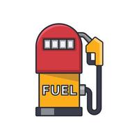 Sammlung farbige dünne Ikone der Tankstelle, Energiegeschäftskonzept-Vektorillustration. vektor