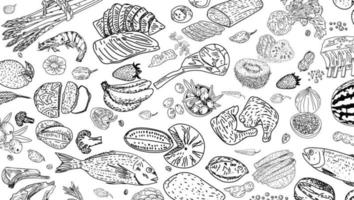 äta nyttigt. ekologisk mat illustration. vektor
