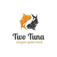 färsk tonfisk logotyp emblem etikett skaldjur, fiske tonfisk vektor ikon