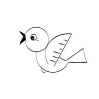niedliches handgezeichnetes Vogeldesign für den Druck vektor