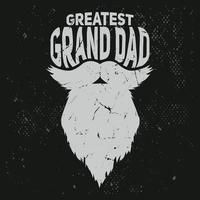 bästa farfar skägg t-shirt design för farfar vektor