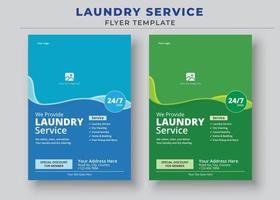 Flyer-Vorlage für den Wäscheservice, Flyer für die chemische Reinigung, Posterbroschürendesign, vektorbearbeitbar und druckfertig vektor