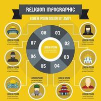 religion infographic koncept, platt stil vektor