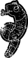 Grunge-Symbol kawaii einer niedlichen Schlange vektor