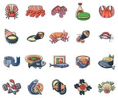 Sushi-Icons Set, Cartoon-Stil vektor