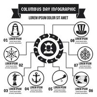 columbus day infographic koncept, enkel stil vektor