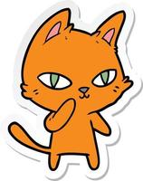 Aufkleber einer Cartoon-Katze, die anstarrt vektor