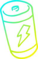 Kalte Gradientenlinie Zeichnung Cartoon-Batterie vektor
