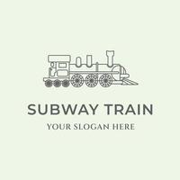 tunnelbana tåg linjekonst ikon logotyp minimalistisk vektor illustration design resor