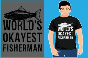 der beste Fischer der Welt. Fischen-T-Shirt. vektor