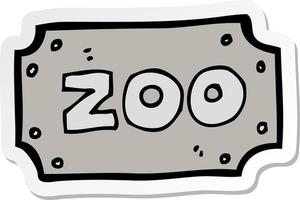 Aufkleber eines Cartoon-Zoo-Zeichens vektor