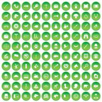 100 Hundesymbole setzen grünen Kreis vektor
