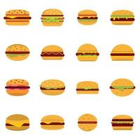 Burger-Icons setzen Vektor flach