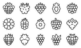 Blackberry-Icons gesetzt, Umrissstil vektor