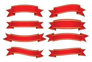 Röda Dekorativa Banderoller vektor
