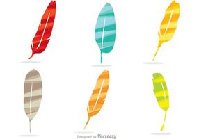 Färgglada Stripe Feather Ikoner Vector Pack