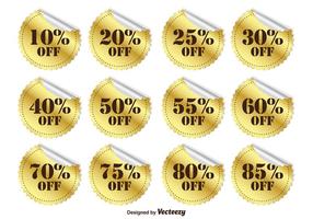 Gold Werbeartikel Rabatt Aufkleber vektor