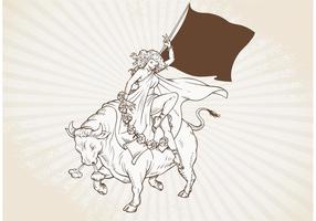 Gratis Vintage Hand Drawn Charging Bull Vector