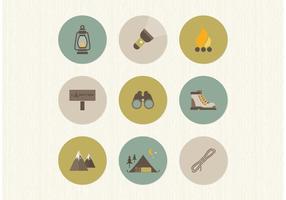 Kostenlose Flat Camping Vector Icons