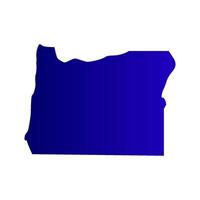 oregon karte auf weißem hintergrund vektor