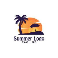 semester sommar logotyp vektor