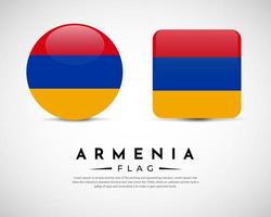 realistiska armenien flaggikon vektor. uppsättning av armenien flagga emblem vektor