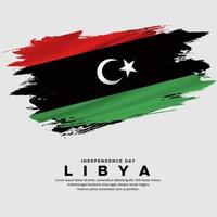 neues design des libyschen unabhängigkeitstagvektors. Libyen-Flagge mit abstraktem Pinselvektor vektor