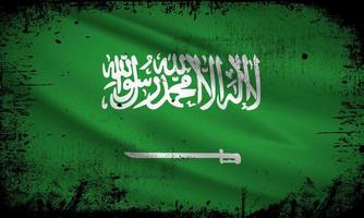 neuer abstrakter Hintergrundvektor der saudi-arabischen Flagge mit Grunge-Strichstil. saudi-arabische unabhängigkeitstag-vektorillustration. vektor