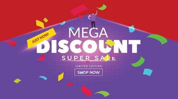 Mega-Super-Sale-Rabatt-Werbebanner vektor