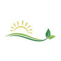 Bauernhoflogo, grünes Logo, Landschaftslogovektor vektor
